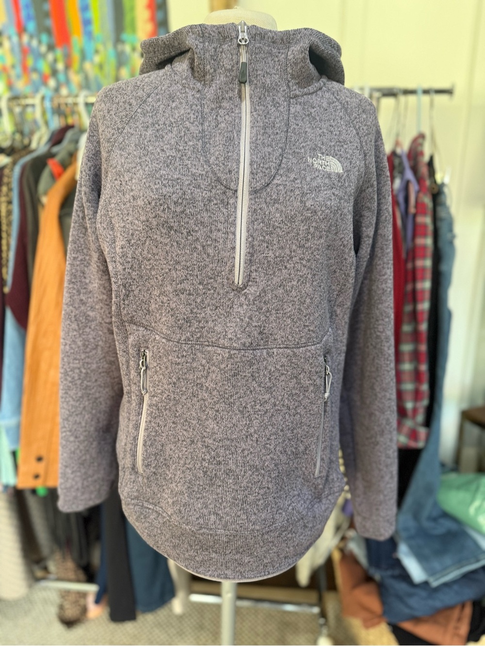 The North Face Women’s Purple Half-Zip Hoodie Sweater